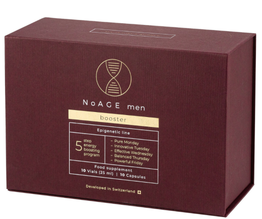 Vartojama pagal savaitės dienas Kompleksas gerai vyrų savijautai ir energingumui NOAGE BOOSTER, 10 but., 10 kaps. | Mano Vaistinė