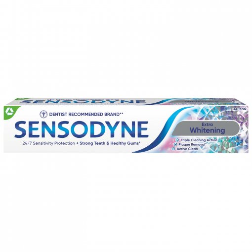 Suteikia apsaugą nuo dantų jautrumo Dantų pasta SENSODYNE EXTRA WHITENING, 75 ml | Mano Vaistinė