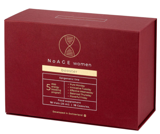 Vartojama pagal savaitės dienas Kompleksas moterims energingumui ir gerai savijautai NOAGE BOOSTER, 10 kaps., 10 but. | Mano Vaistinė