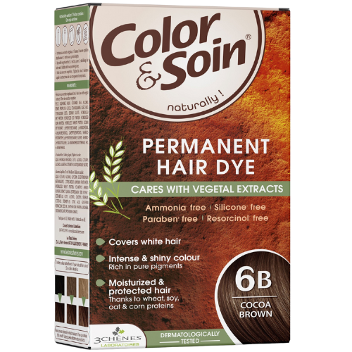 Pažeistiems ir silpniems plaukams. Tinka besilaukiančioms, žindančioms Ilgalaikiai plaukų dažai COLOR & SOIN, ruda kakavinė (6B), 135 ml | Mano Vaistinė Pažeistiems ir silpniems plaukams. Tinka besilaukiančioms, žindančioms Ilgalaikiai plaukų dažai COLOR & SOIN, ruda kakavinė (6B), 135 ml | Mano Vaistinė