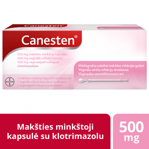 Minkštoji kapsulė Canesten 500mg makšties minkštoji kapsulė N1 | Mano Vaistinė