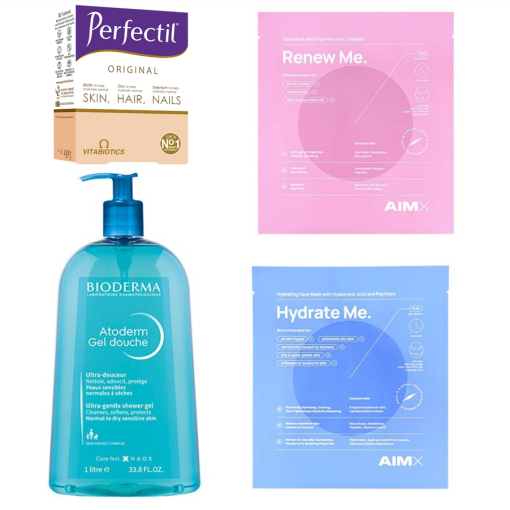 Prašmatnūs papildai grožiui PERFECTIL, higienai BIODERMA ir AIMX kosmetika Kalėdų dovana JAI (2025). Rinkinys gerai savijautai | Mano Vaistinė