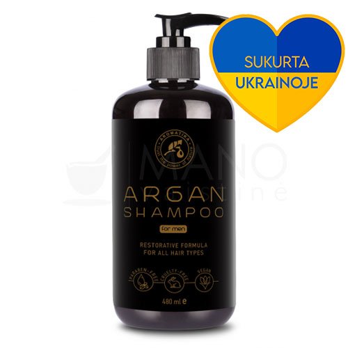 AROMATIKA Argano šampūnas su argano aliejumi vyrams 480ml | Mano Vaistinė