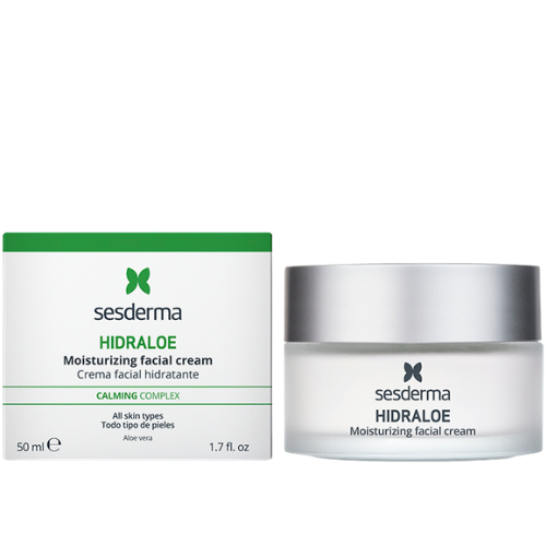 Papildoma raukšlių ir suglebusios odos reiškinių mažinimo priemonė. Drėkinamasis kremas SESDERMA HIDRALOE, 50 ml | Mano Vaistinė