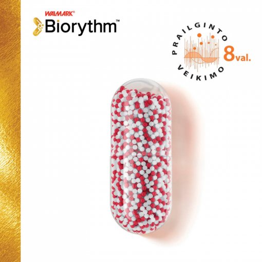 Raudonųjų kraujo kūnelių susidarymui, nuovargiui mažinti Prailginto veikimo vitaminas B12 BIORYTHM, 30 kapsulių | Mano Vaistinė