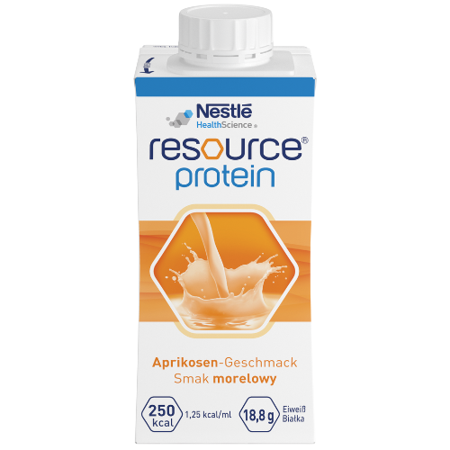 Su dideliu baltymų kiekiu Medicininis abrikosų skonio gėrimas NESTLE RESOURCE PROTEIN, 4vnt.x200ml | Mano Vaistinė