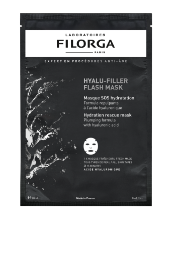 Su hialurono rūgštimi, alavijų ekstraktu Intensyviai drėkinanti lakštinė veido kaukė FILORGA HYDRA-FILLER MASK | Mano Vaistinė