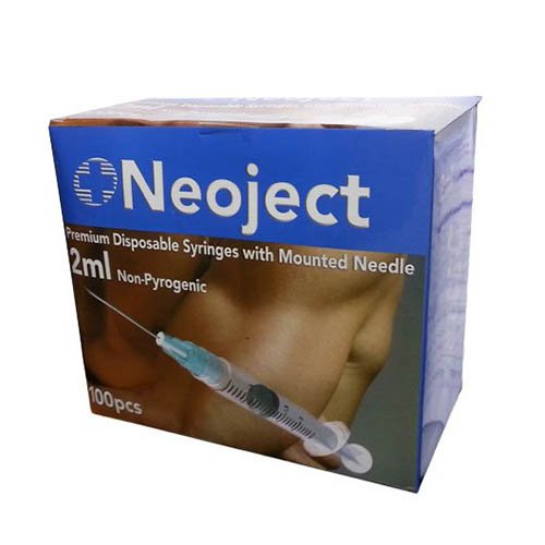 Neoject LL 2 ml švirkštai su adata, užsukami, 23G, N100 | Mano Vaistinė