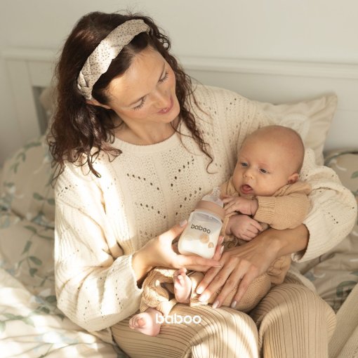Sumažina oro patekimą ir padeda išvengti dieglių Antikolinis maitinimo buteliukas 0+ mėn BABOO, 180 ml | Mano Vaistinė