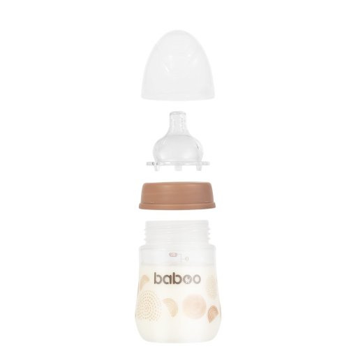 Sumažina oro patekimą ir padeda išvengti dieglių Antikolinis maitinimo buteliukas 0+ mėn BABOO, 180 ml | Mano Vaistinė