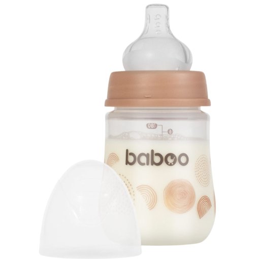 Sumažina oro patekimą ir padeda išvengti dieglių Antikolinis maitinimo buteliukas 0+ mėn BABOO, 180 ml | Mano Vaistinė