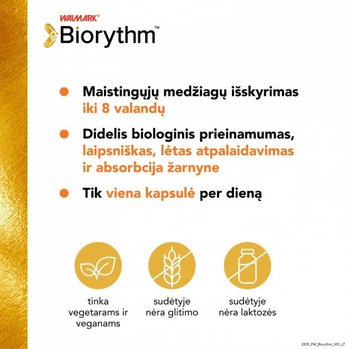 Imunitetui, odai, plaukams ir nagams Prailginto veikimo cinkas ZINC BIORYTHM, 30 kapsulių | Mano Vaistinė
