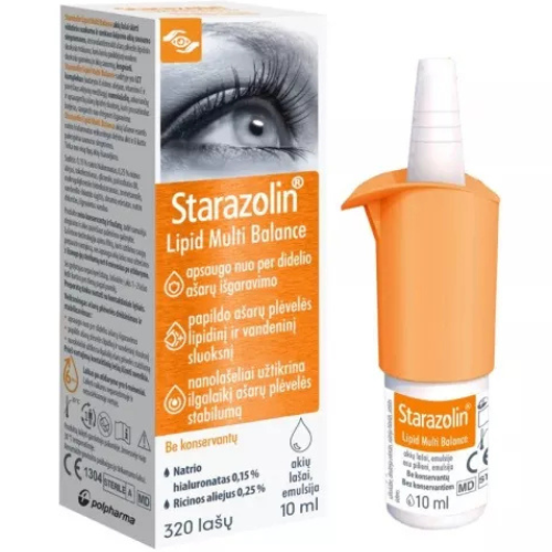 Akių lašai, emulsija STARAZOLIN LIPID MULTI BALANCE, 10ml | Mano Vaistinė Akių lašai, emulsija STARAZOLIN LIPID MULTI BALANCE, 10ml | Mano Vaistinė