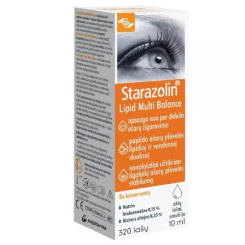 Akių lašai, emulsija STARAZOLIN LIPID MULTI BALANCE, 10ml | Mano Vaistinė Akių lašai, emulsija STARAZOLIN LIPID MULTI BALANCE, 10ml | Mano Vaistinė