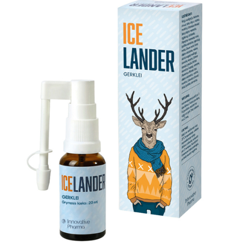 Purškalas skaudančiai gerklei ICELANDER  20ml | Mano Vaistinė