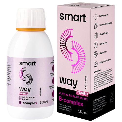 Energijai ir nervų sistemai liposominis Vitaminas-B  SMART WAY B COMPLEX 150ml | Mano Vaistinė