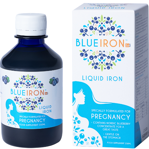 Skystoji geležis, mėlynių skonio BLUEIRON PREGNANCY, 250 ml | Mano Vaistinė