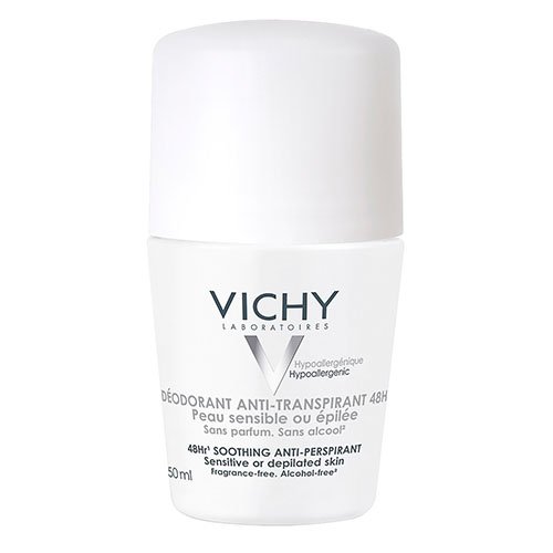 VICHY rutulinis dezodorantas antiperspirantas jautriai odai, bekvapis, 50 ml  | Mano Vaistinė