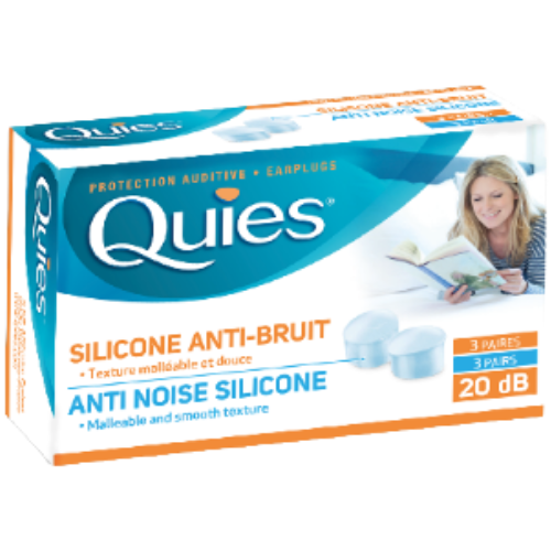 Apsauginiai ausų kištukai iš skaidraus silikono, QUIES, 3 poros | Mano Vaistinė