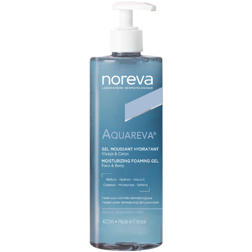 Padeda atkurti išsausėjusios odos drėgmę Drėkinantis putojantis gelis NOREVA AQUAREVA, 400 ml | Mano Vaistinė
