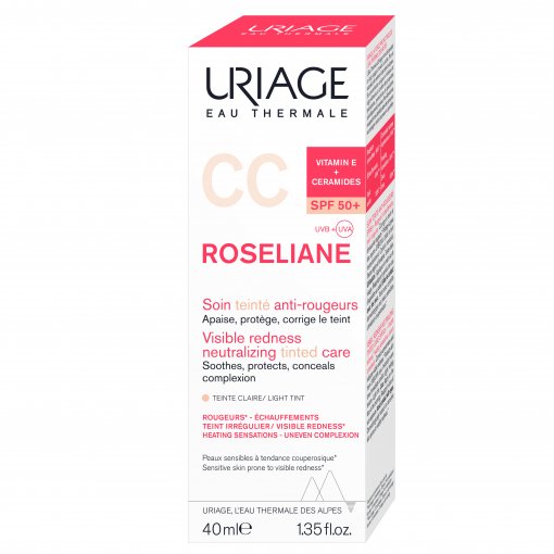 Drėkina ir ramina odą Kremas, universalus toninis, koreguojamasis, URIAGE ROSELIANE CC SPF50+, 40 ml | Mano Vaistinė