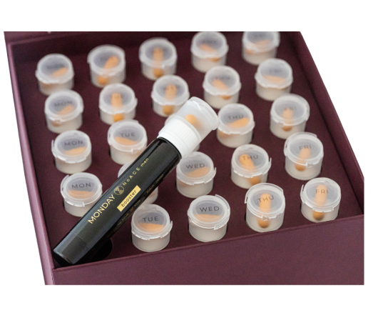 Vartojama pagal savaitės dienas Kompleksas gerai vyrų savijautai ir energingumui NOAGE BOOSTER, 25 but., 25 kaps.  | Mano Vaistinė