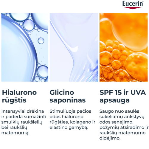 Stangresnės odos pojūtis Dieninis veido kremas visų tipų odai EUCERIN HYALURON-FILLER, SPF 30, 50 ml | Mano Vaistinė