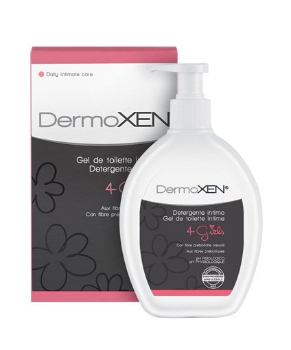 Intymios higienos prausiklis DermoXen 4 Girls intymios higienos prausiklis mergaitėms, 200 ml | Mano Vaistinė