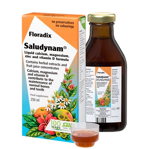 Floradix Saludynam Ca+ Mg+ Zn+ D3 250ml | Mano Vaistinė