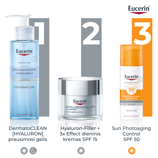 Sausai odai Dieninis kremas nuo raukšlių EUCERIN HYALURON-FILLER, SPF 15, 50 ml | Mano Vaistinė Sausai odai Dieninis kremas nuo raukšlių EUCERIN HYALURON-FILLER, SPF 15, 50 ml | Mano Vaistinė