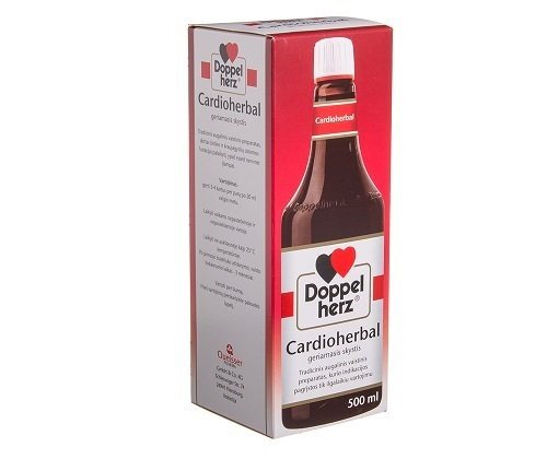 Preparatas širdžiai Doppelherz Cardioherbal geriamasis skystis, 500 ml | Mano Vaistinė