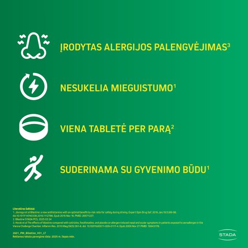 Alergijai BILASTINE STADA 20mg, 10 tab. | Mano Vaistinė