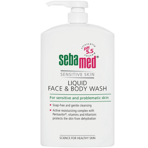 Tinkamas normaliai, jautriai, probleminei odai. Veido ir kūno prausiklis, SEBAMED, 1000 ml  | Mano Vaistinė