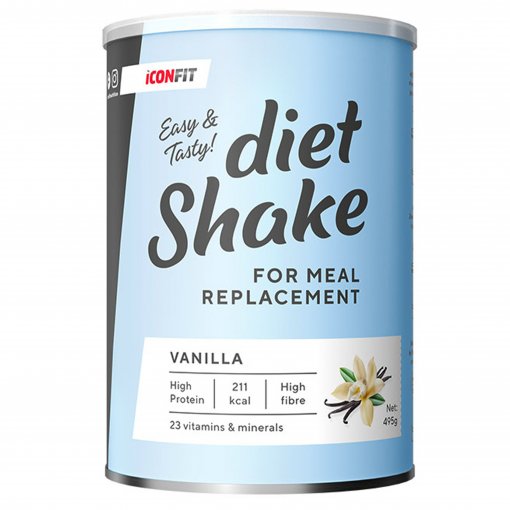 Sudėtyje yra 23 vitaminai ir mineralai Vanilės skonio dietinis kokteilis ICONFIT, 495 g | Mano Vaistinė