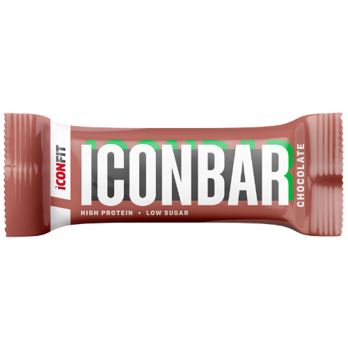 Be glitimo ir tinkami vegetarams Proteino batonėlis - šokolado skonio ICONFIT ICONBAR, 45 g | Mano Vaistinė