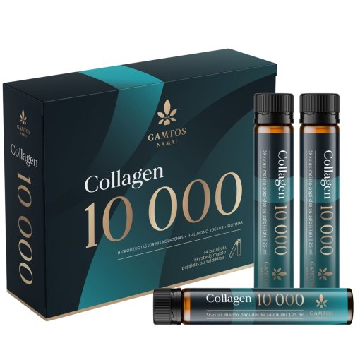 Odai, plaukams, nagams Hidrolizuotas jūrinis kolagenas  COLLAGEN 10 000, 25 ml 14 vnt. | Mano Vaistinė