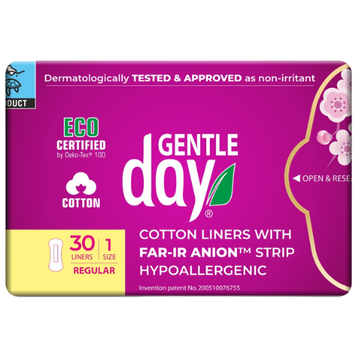 Nedirgina odos nešiojant kasdien Kasdieniai įklotai GENTLE DAY FAR-IR ANION, 30 vnt. | Mano Vaistinė