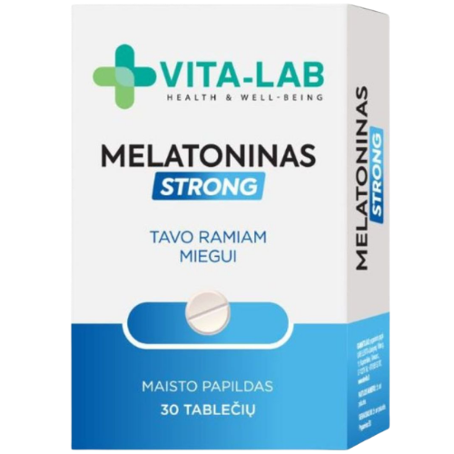 Maisto papildas VITA-LAB MELATONINAS STRONG, N30 | Mano Vaistinė Maisto papildas VITA-LAB MELATONINAS STRONG, N30 | Mano Vaistinė