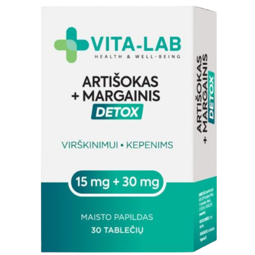 Maisto papildas VITA-LAB ARTIŠOKAS + MARGAINIS DETOX, N30 | Mano Vaistinė Maisto papildas VITA-LAB ARTIŠOKAS + MARGAINIS DETOX, N30 | Mano Vaistinė