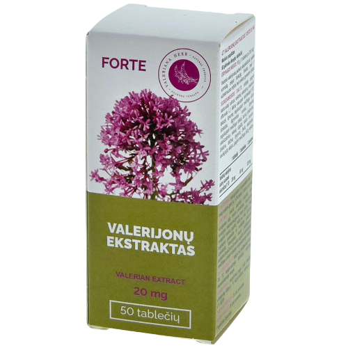 Valerijonų ekstraktas ELEVITA 20 mg FORTE, N50 | Mano Vaistinė Valerijonų ekstraktas ELEVITA 20 mg FORTE, N50 | Mano Vaistinė
