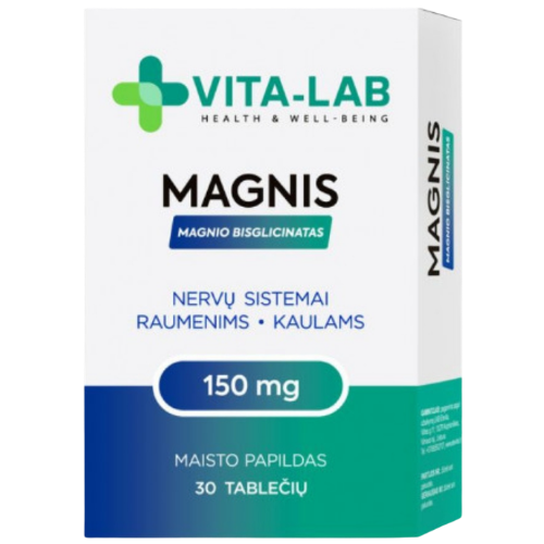 Magnis. Magnio Bisglicinatas ELEVITA VITA-LAB 150mg, 30 tablečių | Mano Vaistinė Magnis. Magnio Bisglicinatas ELEVITA VITA-LAB 150mg, 30 tablečių | Mano Vaistinė