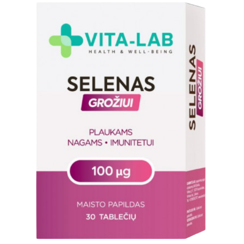 Selenas ELEVITA VITA-LAB100 μg, 30 tablečių | Mano Vaistinė