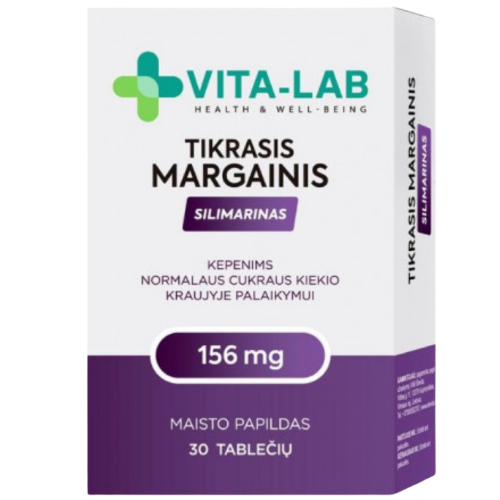 Tikrasis margainis, silimarinas ELEVITAS VITA-LAB 156 mg, 30 tablečių | Mano Vaistinė Tikrasis margainis, silimarinas ELEVITAS VITA-LAB 156 mg, 30 tablečių | Mano Vaistinė