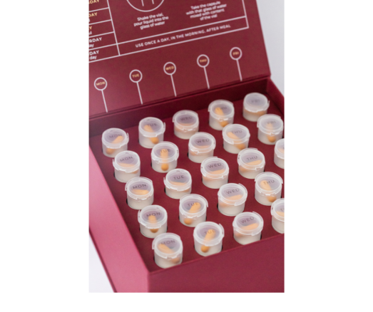 Vartojama pagal savaitės dienas Kompleksas moterims energingumui ir gerai savijautai NOAGE BOOSTER, 25 kaps., 25 but.  | Mano Vaistinė