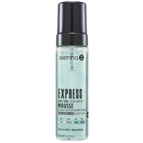 Skaidrios savaiminio įdegio putos SIENNA X  EXPRESS TAN WATER MOUSSE, 190 ml | Mano Vaistinė