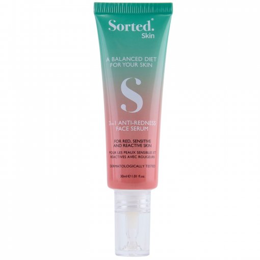 Padeda mažinti paraudimą, diskomfortą ir palaikyti odos balansą Serumas raustančiai odai SORTED SKIN 3 IN 1, 30 ml | Mano Vaistinė