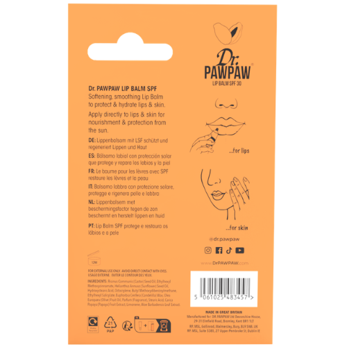 Drėkina, maitina ir puoselėja lūpas Lūpų balzamas DR. PAWPAW  SPF REPAIR AND PROTECT 8 ml | Mano Vaistinė