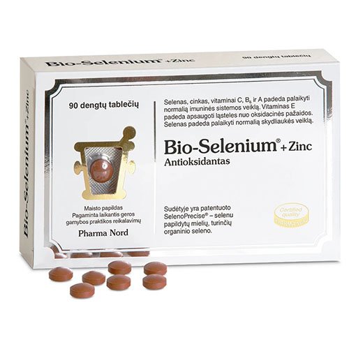 Antioksidantas Bio-Selenium + Zinc glaistytos tabletės, N90 | Mano Vaistinė
