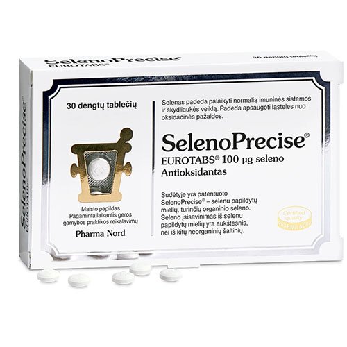 Maisto papildas, antioksidantas Seleno Precise dengtos tabletės, N30 | Mano Vaistinė