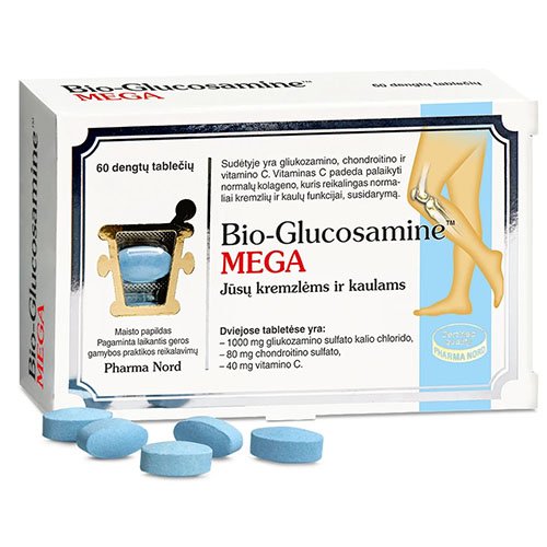 Food supplement for joints Bio-Glucosamine Mega 500 mg tabletės, N60 | Mano Vaistinė